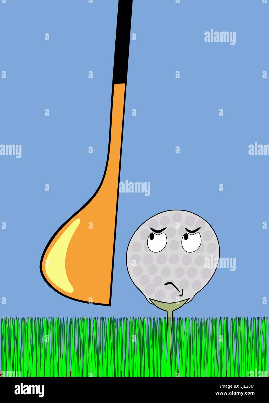 Frightened pallina da golf in attesa di corsa - vettore Illustrazione Vettoriale