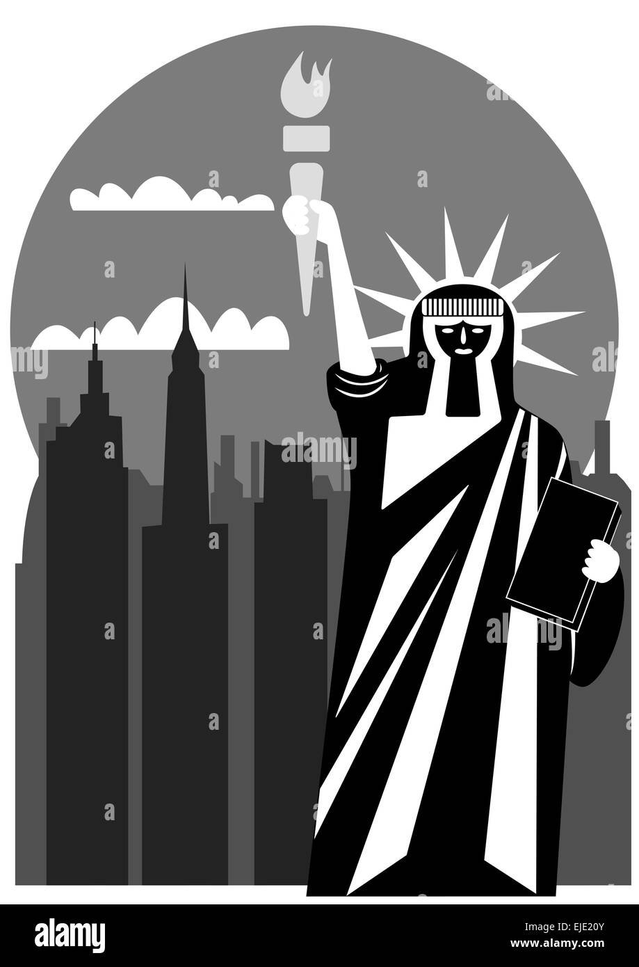 Illustrazione vettoriale della Statua della Libertà Illustrazione Vettoriale