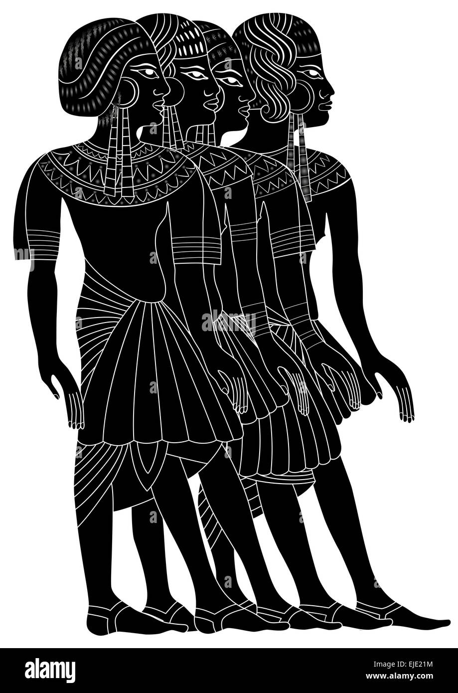 Le donne di vettore di Antico Egitto Illustrazione Vettoriale