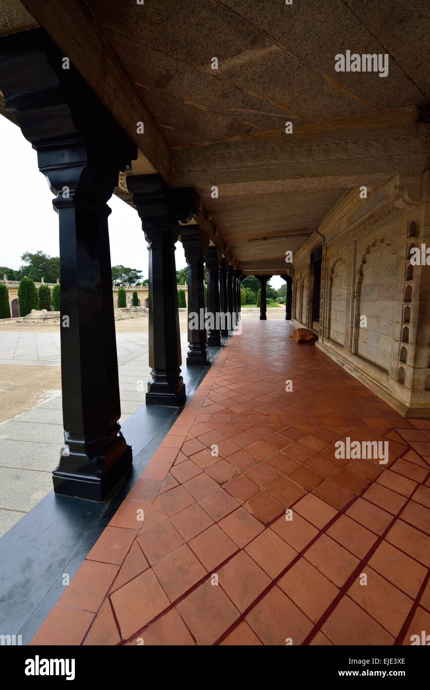 Tipu Sultan's Summer Palace di Srirangapatna, Karnataka, India Foto Stock