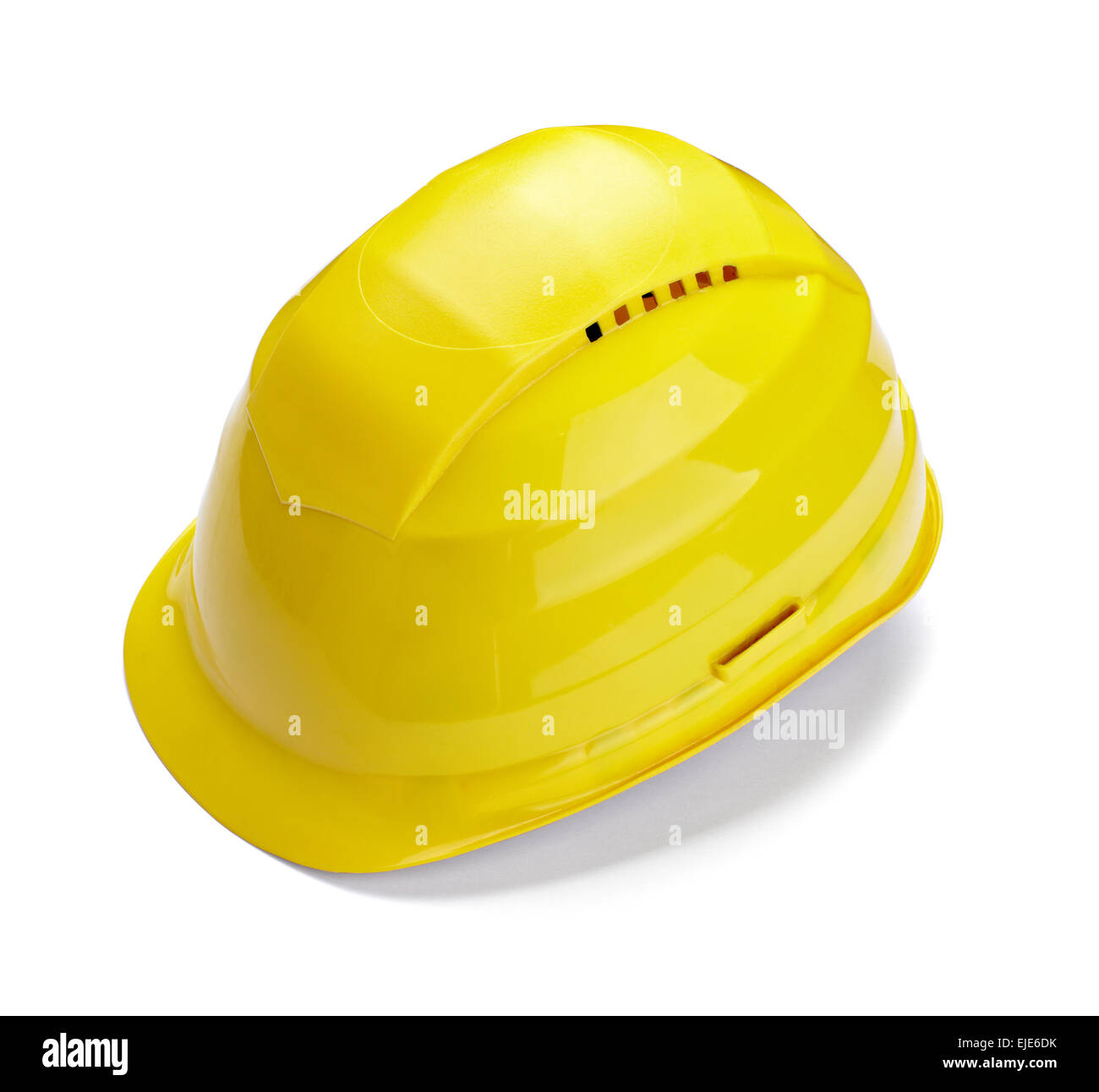 In prossimità di una costruzione giallo casco su sfondo bianco con tracciato di ritaglio Foto Stock