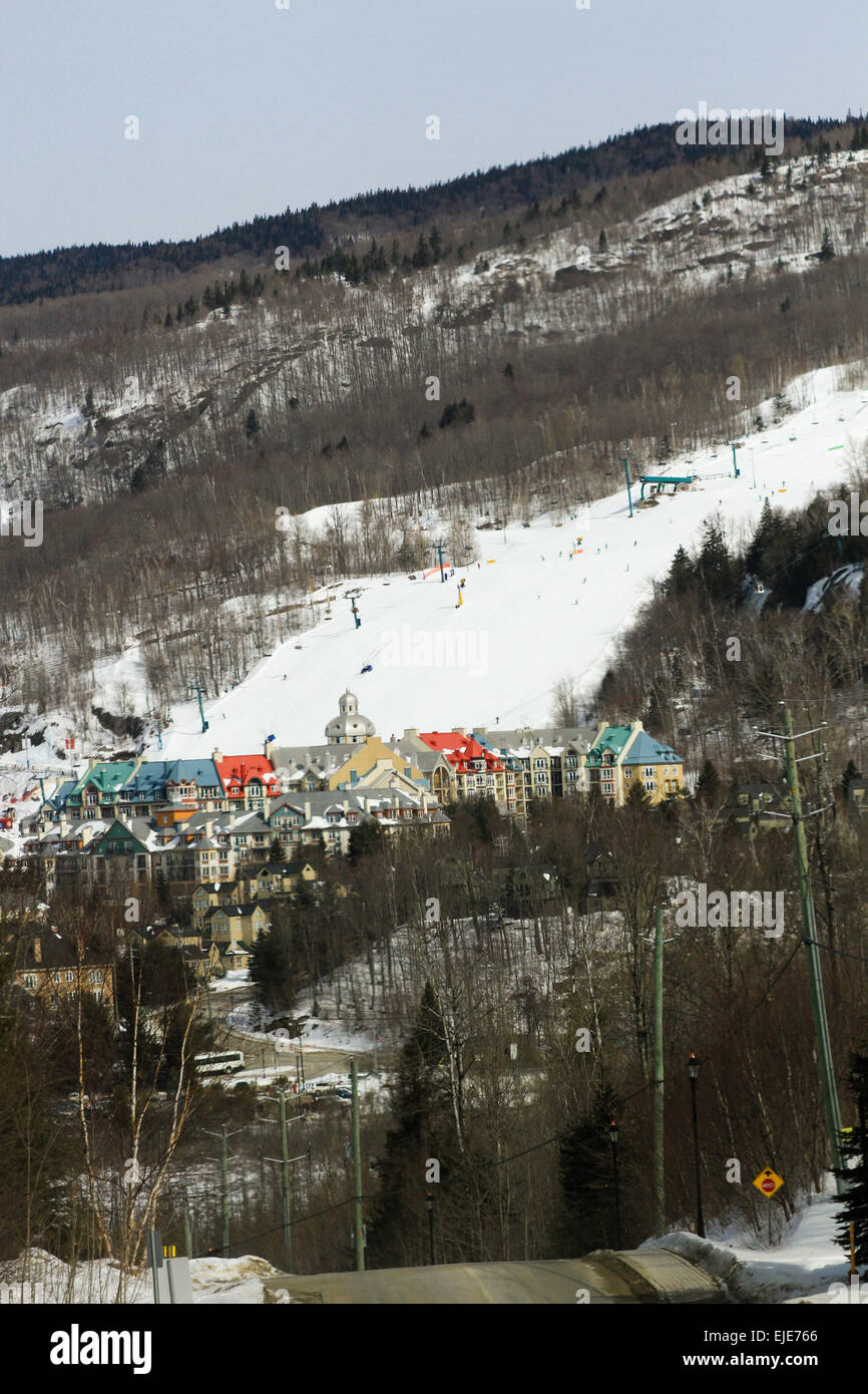 Mont-Tremblant ski resort in Québec, Canada. Foto Stock