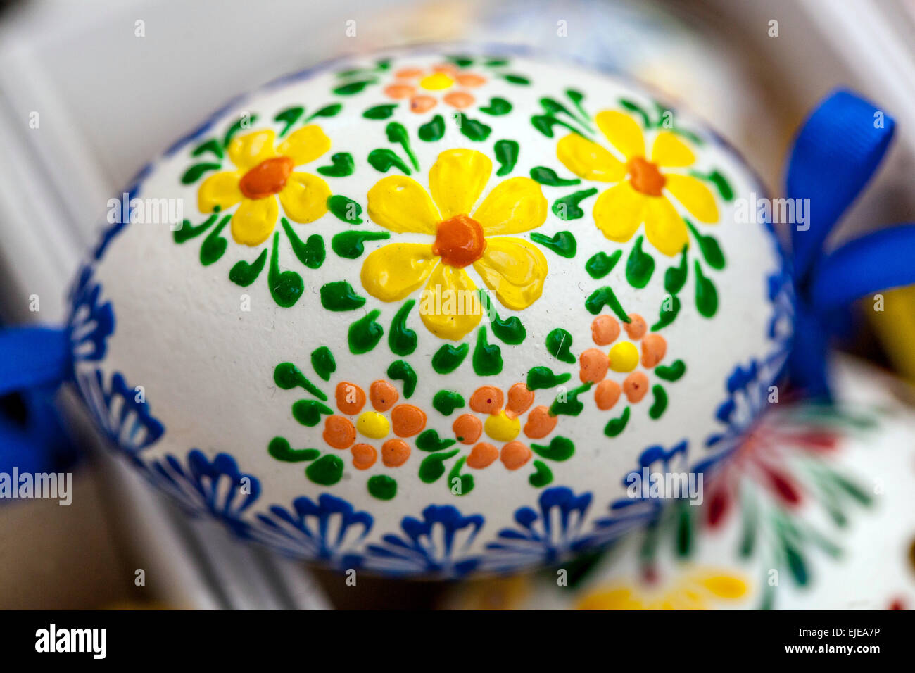 Uovo di Pasqua tradizionale Praga Repubblica Ceca, Europa cultura tradizionale Folk art arredamento modello Foto Stock