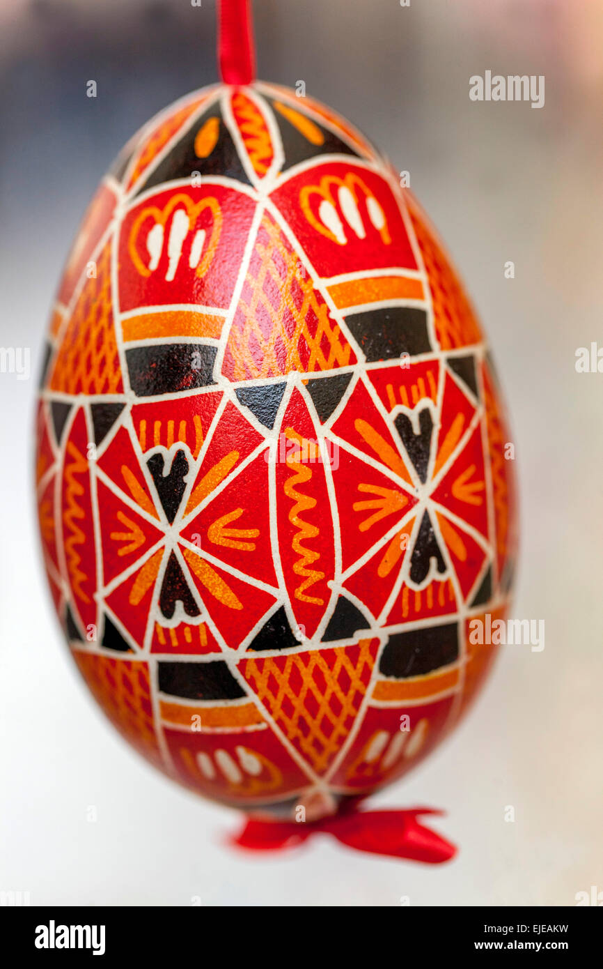 Painted Easter Egg, Praga Repubblica Ceca, Europa Foto Stock