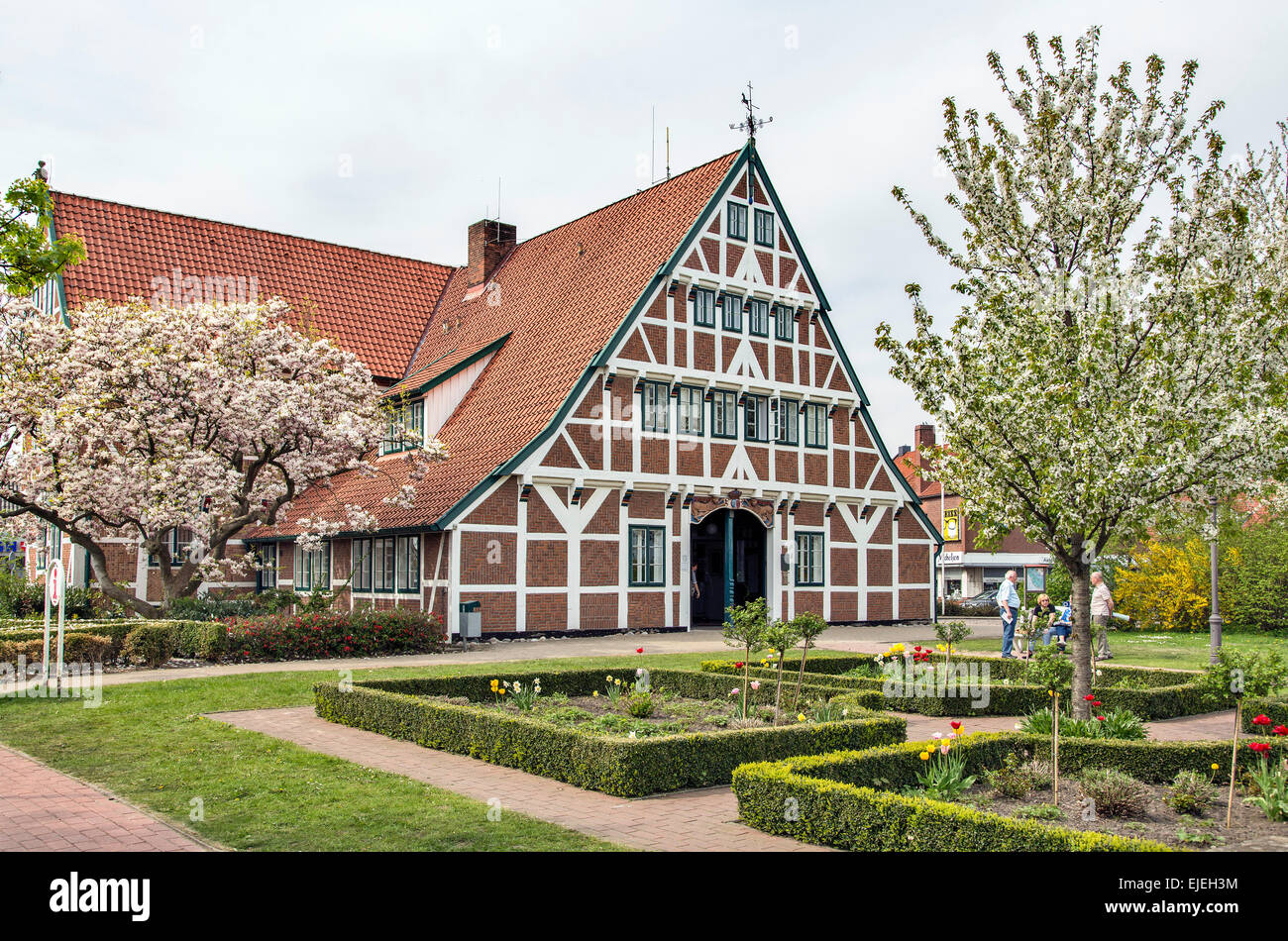 Gräfenhof manor, 1651, ex mannor di conteggi di Haren, ora Municipio, Jork, Altes Land Regione Bassa Sassonia Foto Stock