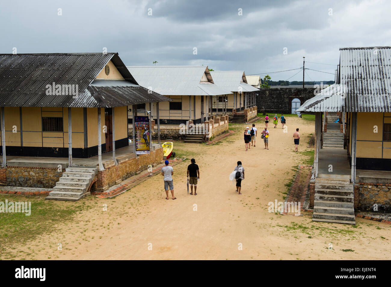 Le Camp de la trasporto, prigione famosa dal film Papillon, Saint-Laurent-du-Maroni, Guiana francese Foto Stock