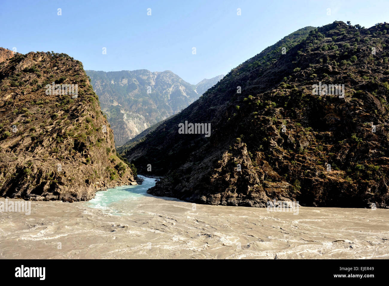 Hunza river, Karakoram Highway ,Pakistan, Gilgit, Baltistan,Gilgit-Baltistan, Hunza River, Pakistan, 2010. Foto Stock