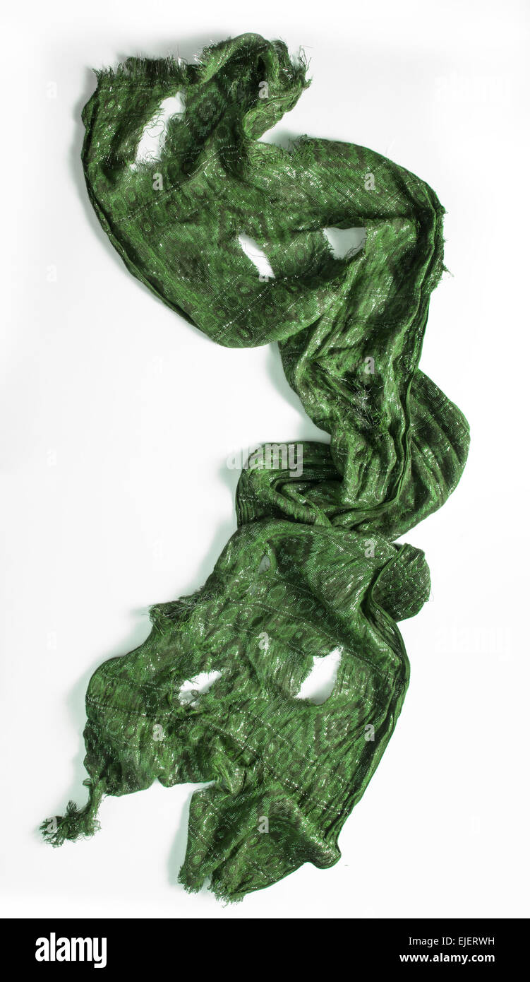 Strappata sciarpa verde Foto Stock