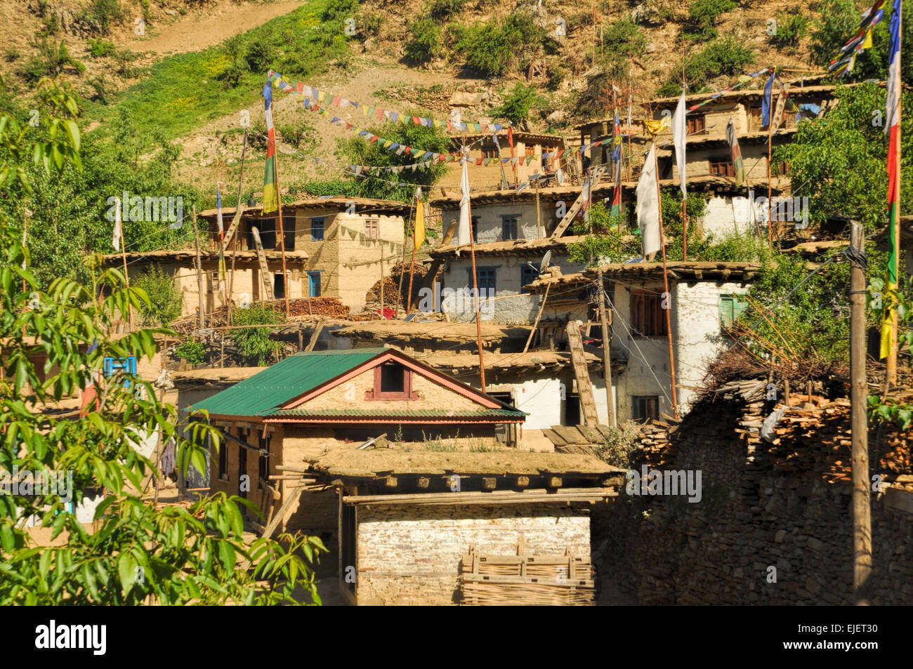Pittoresco villaggio nella regione Dolpo in Nepal Foto Stock