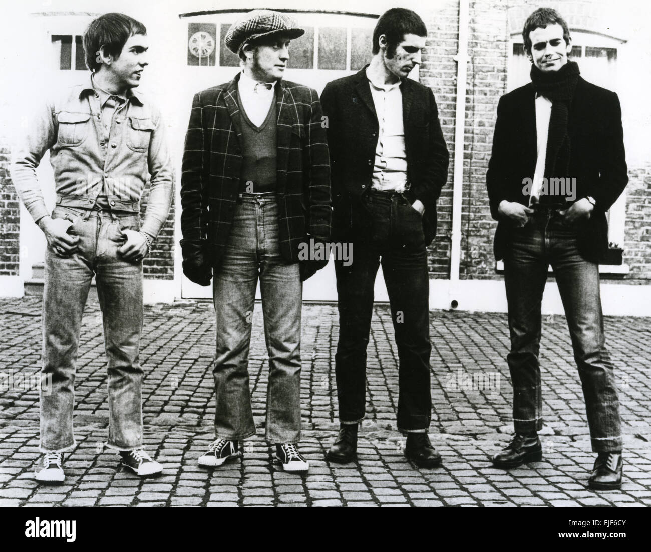 SLADE foto promozionale di UK pop rock gruppo circa 1970. Da sinistra: Dave Hill, Noddy titolare, Don Powell, Jim Lea Foto Stock