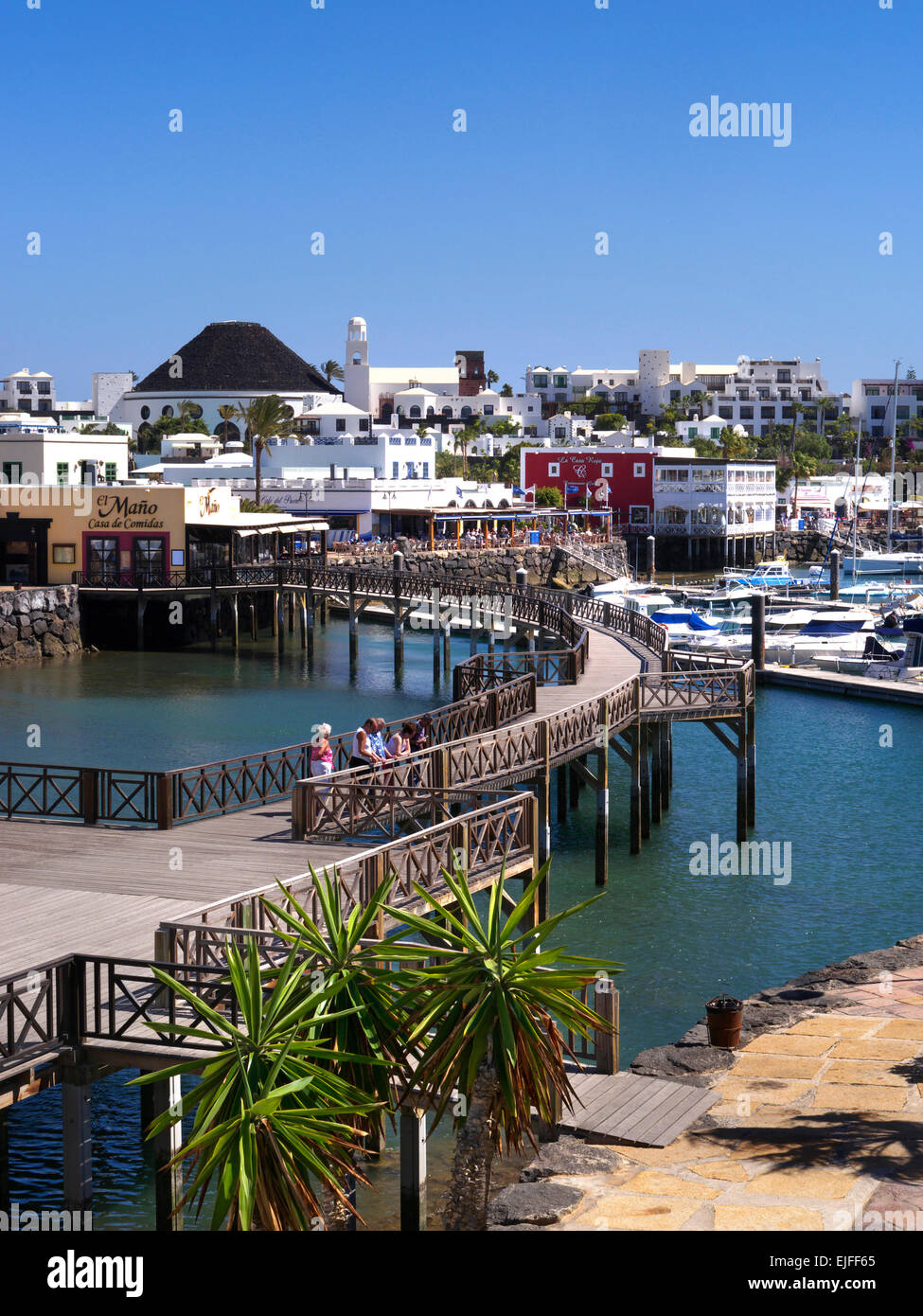 Marina Rubicon sviluppo del porto sulla costa sud occidentale di Lanzarote,Playa Blanca Isole Canarie Spagna Foto Stock