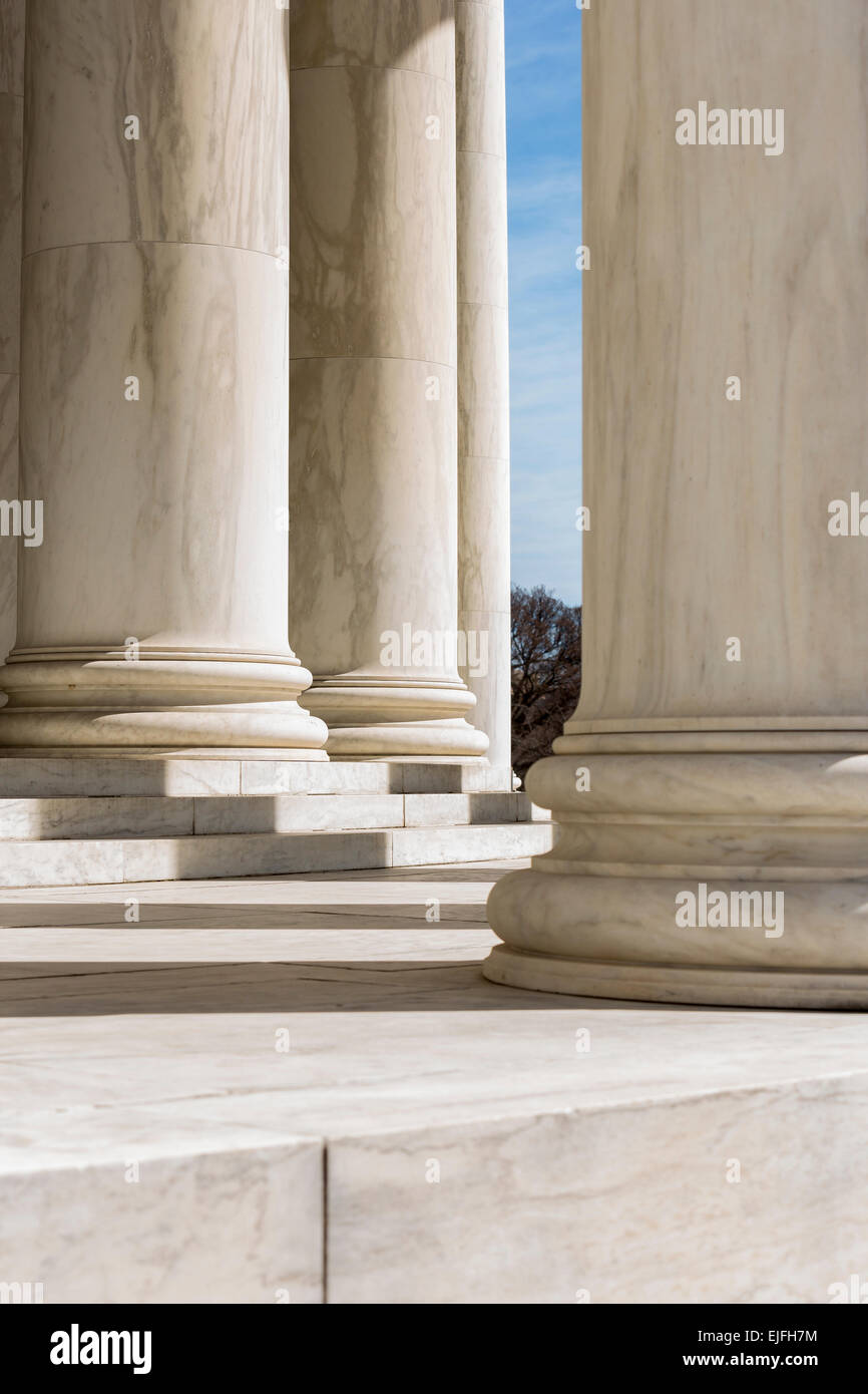 WASHINGTON, DC, Stati Uniti d'America - Jefferson Memorial, colonne ioniche Foto Stock