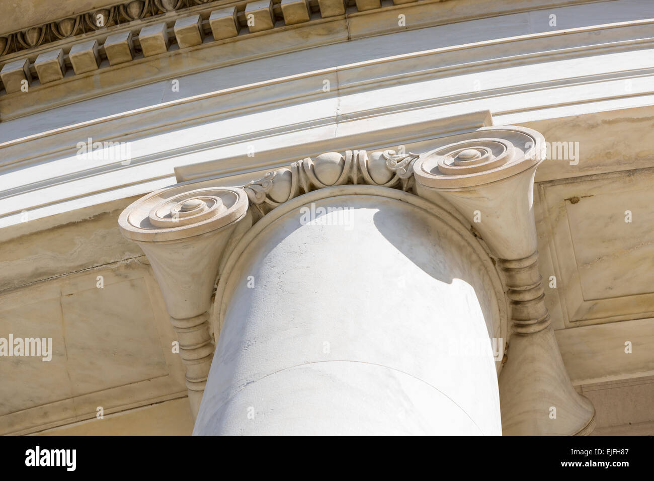 WASHINGTON, DC, Stati Uniti d'America - Jefferson Memorial, colonna ionica. Foto Stock