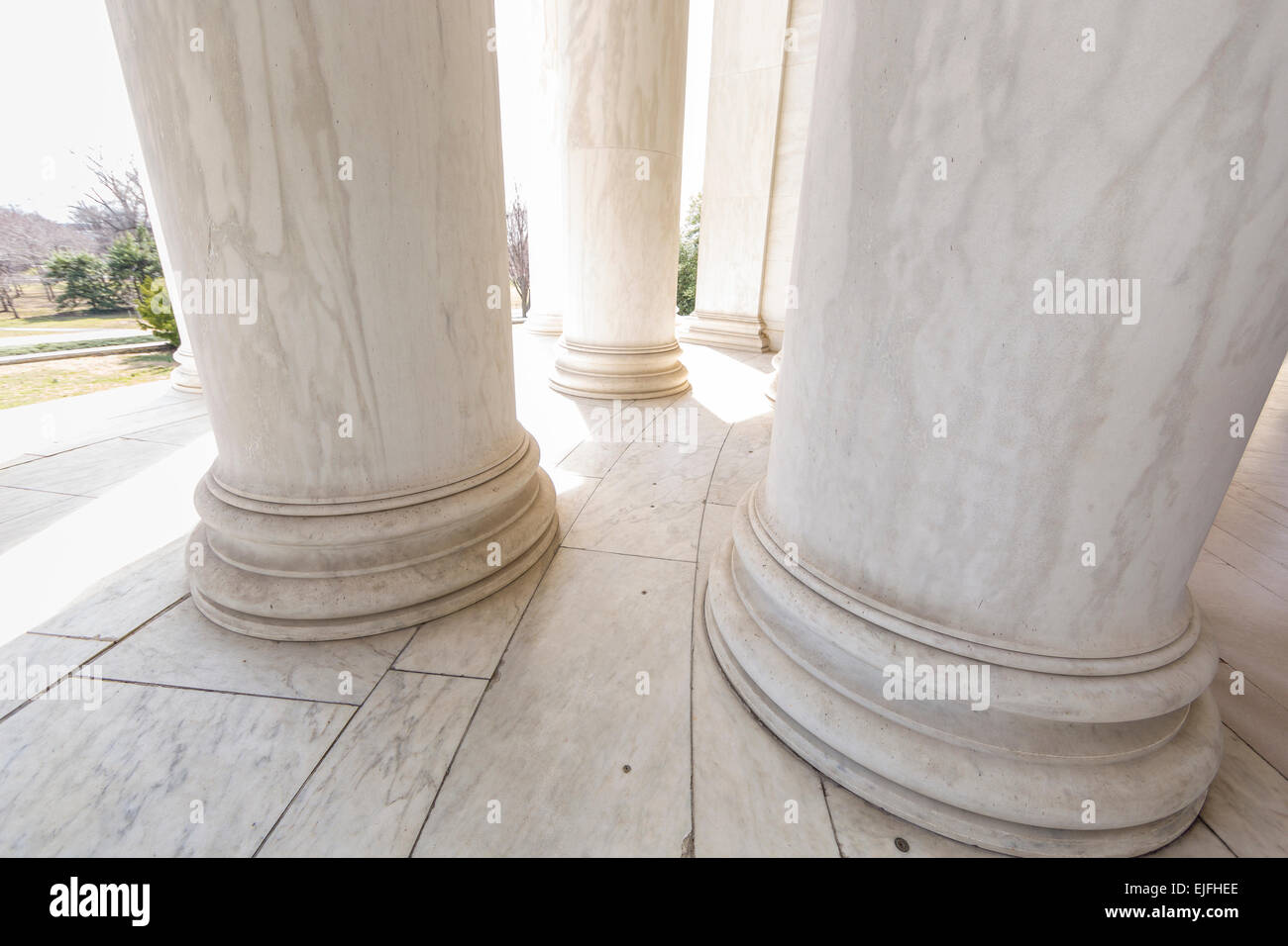 WASHINGTON, DC, Stati Uniti d'America - Jefferson Memorial, con colonne e pavimento. Foto Stock