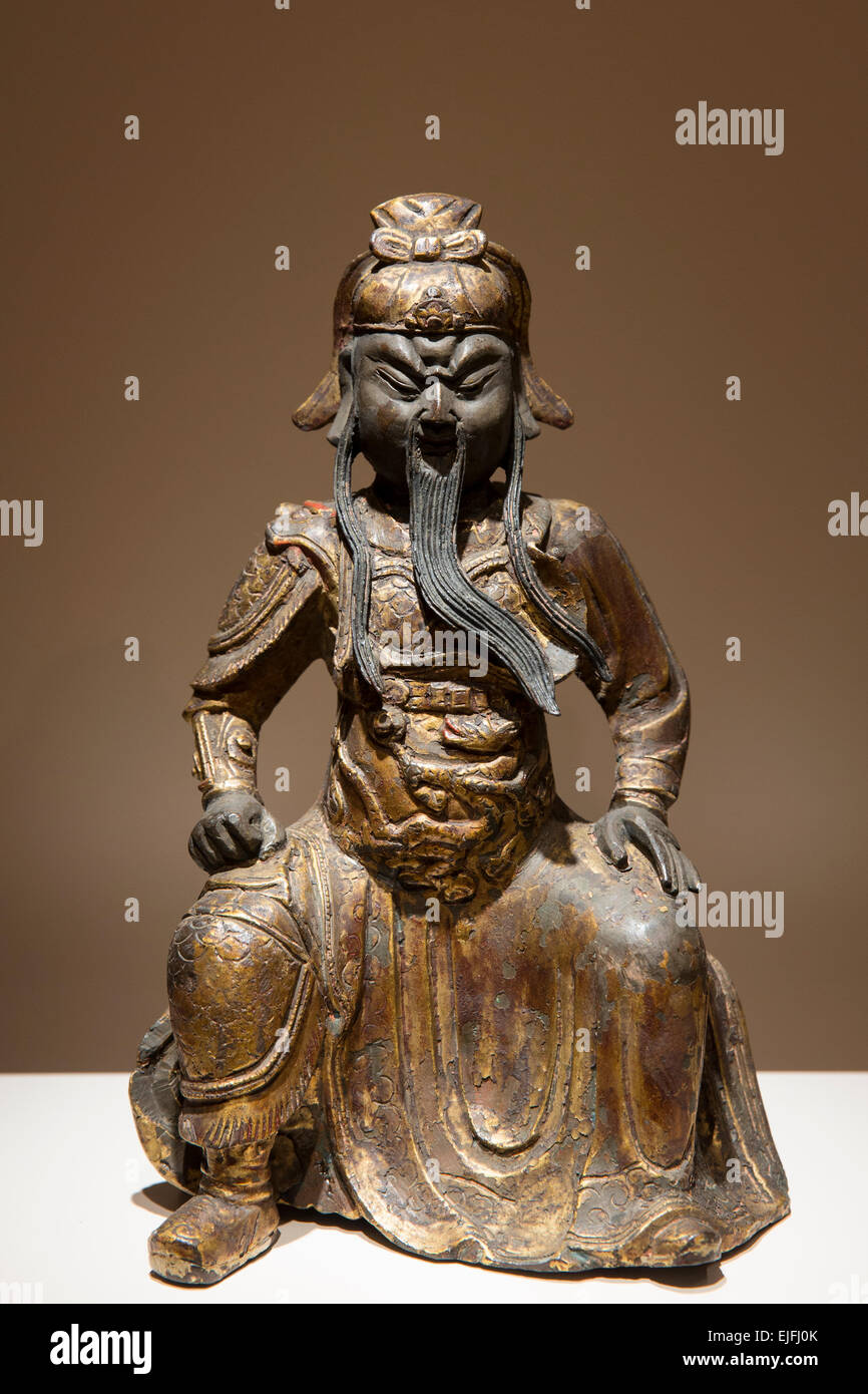 Kollanti, il dio della guerra, la statuetta in bronzo in Manos raccolta, il Museo di Arte Asiatica in Kerkyra, Corfù Foto Stock