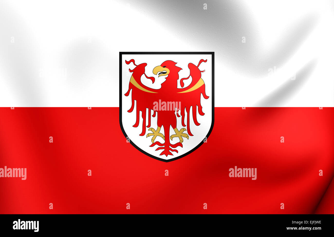 Bandiera del Trentino Alto Adige, Italia. Close up. Foto Stock