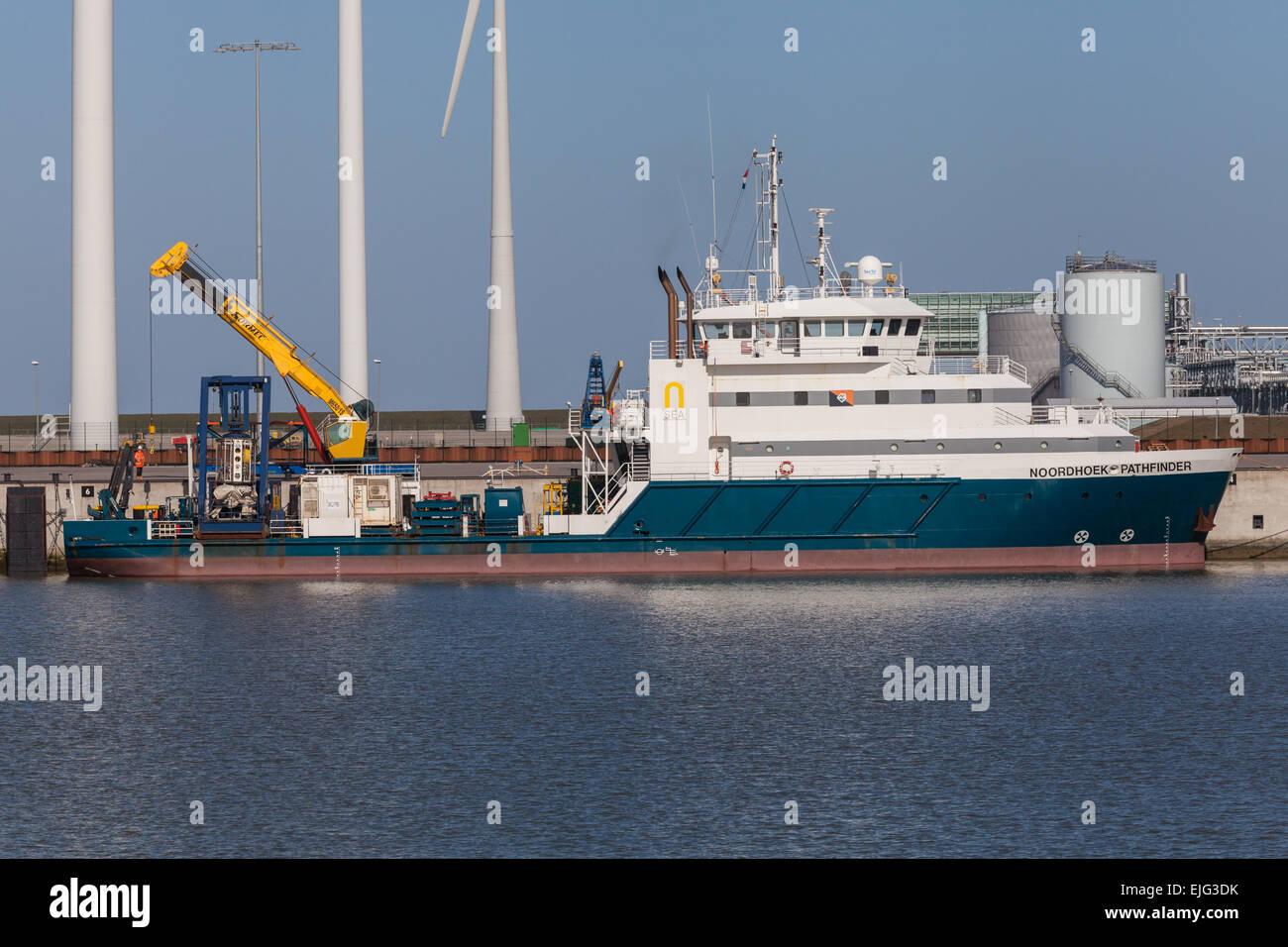 La N-mare Offshore Dive sostegno & Studio Nave, Noordhoek Pathfinder, in Eemshaven Foto Stock