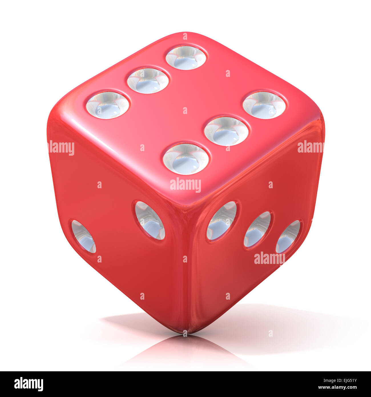 Gioco di rosso le piastrine isolate su sfondo bianco Foto Stock