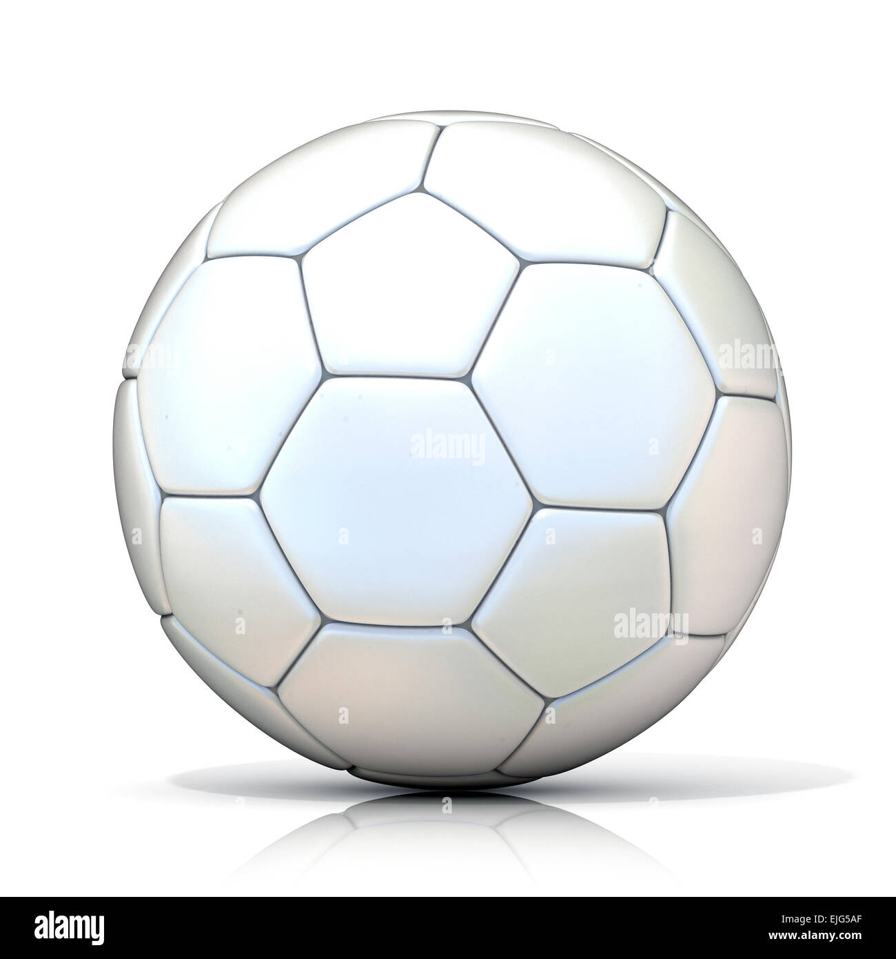 Bianco - calcio pallone da calcio, isolato su sfondo bianco. Foto Stock