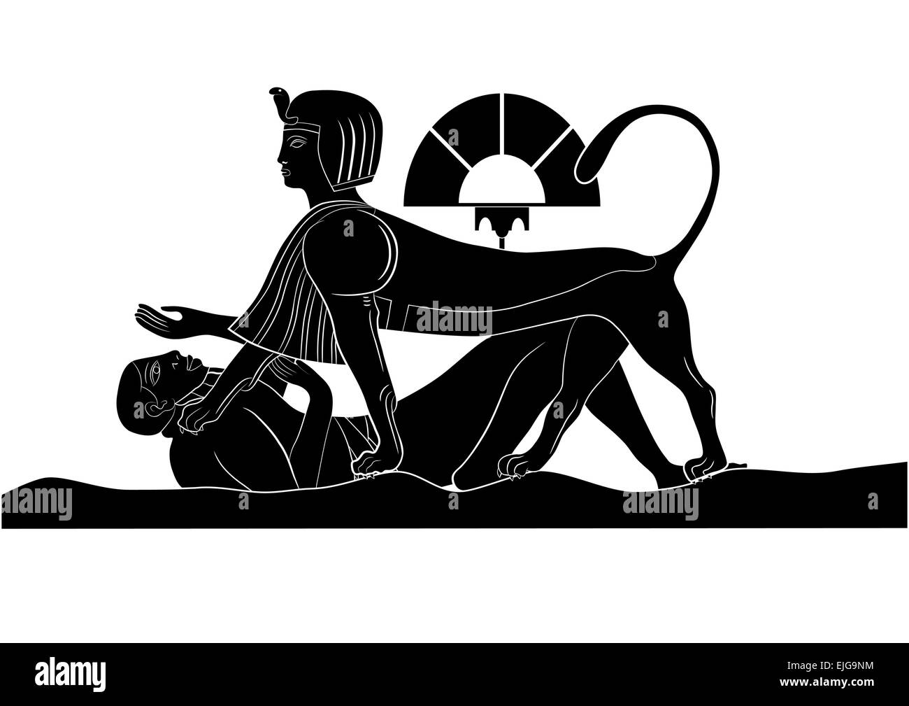 Sphinx e mancata guesser - vettore Illustrazione Vettoriale