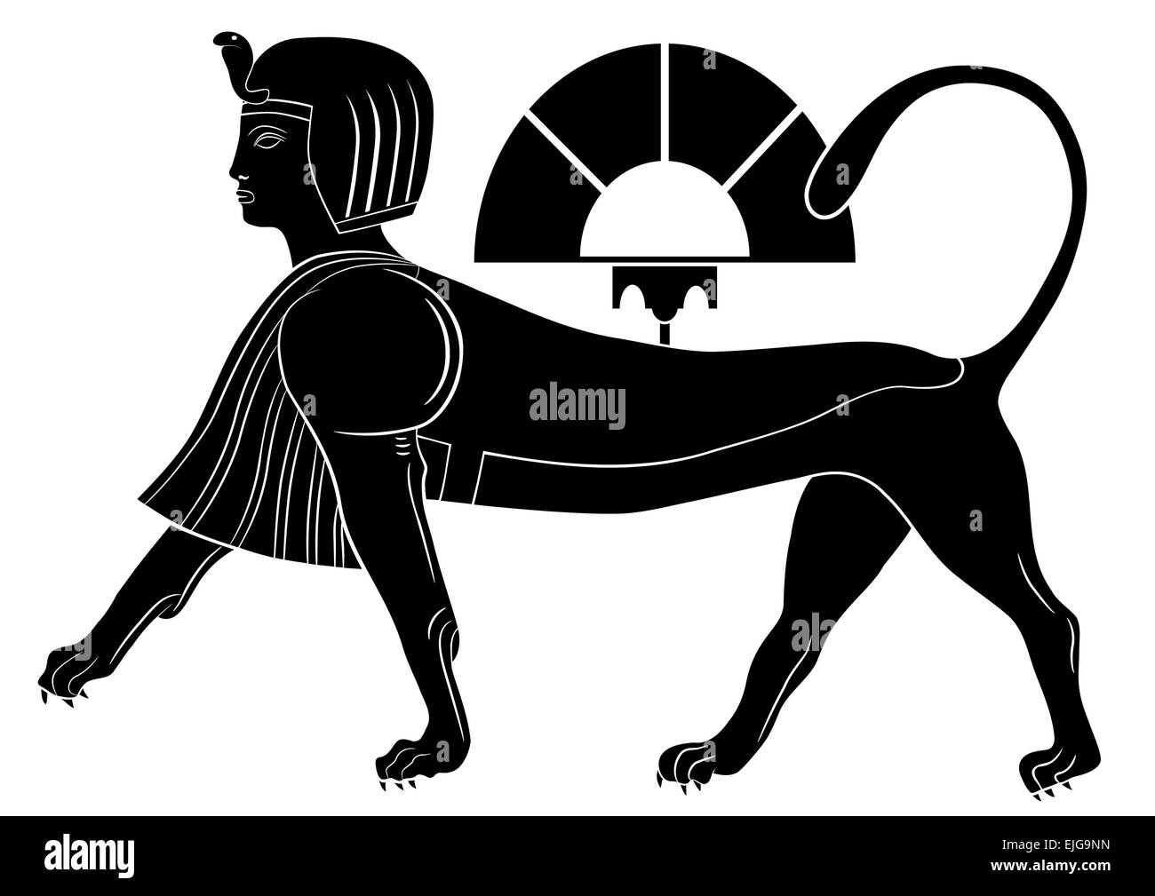Sphinx - illustrazioni delle creature mitiche di antico Egitto Illustrazione Vettoriale