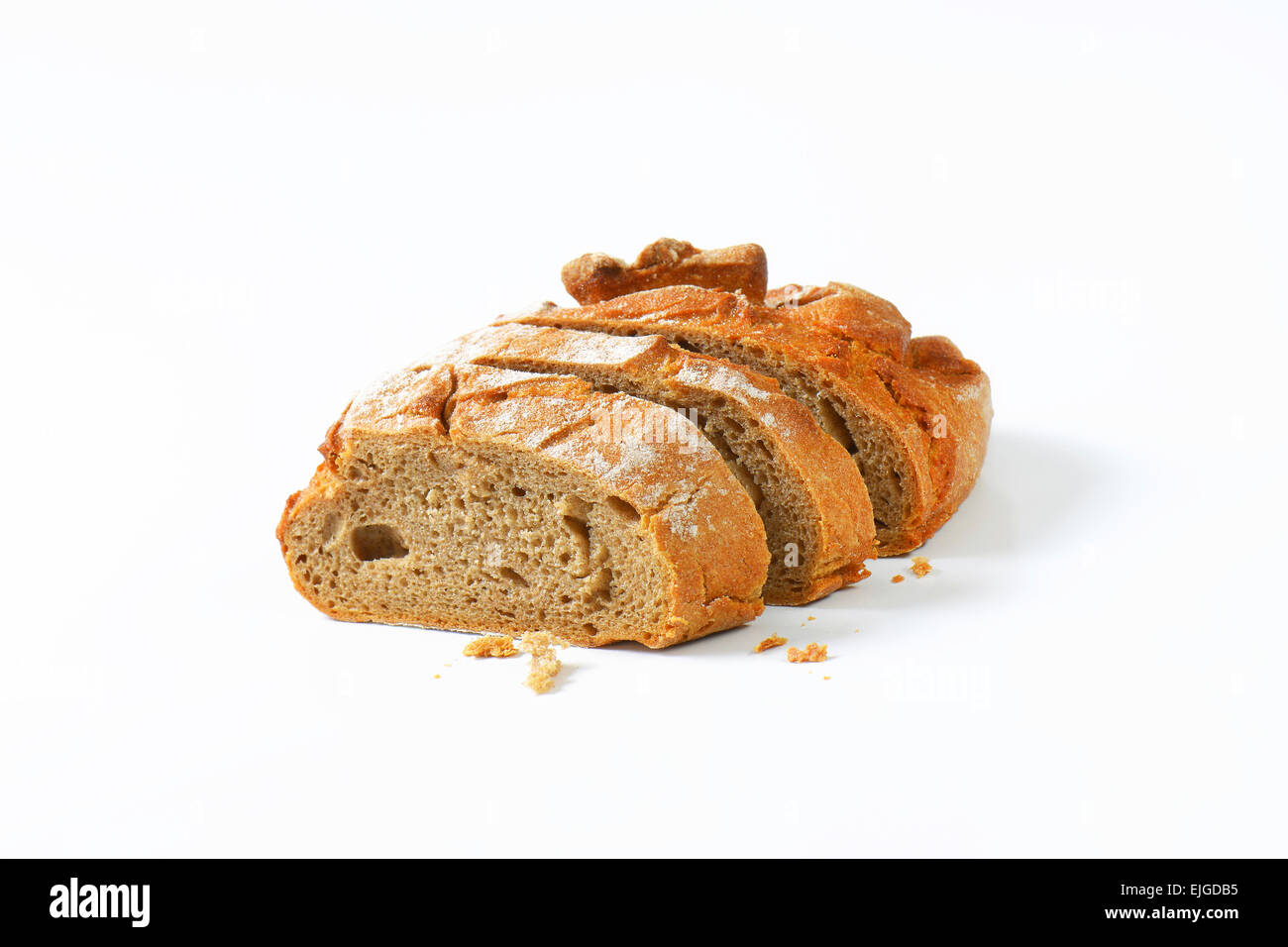 Pane a fette di pane con crosta croccante Foto Stock