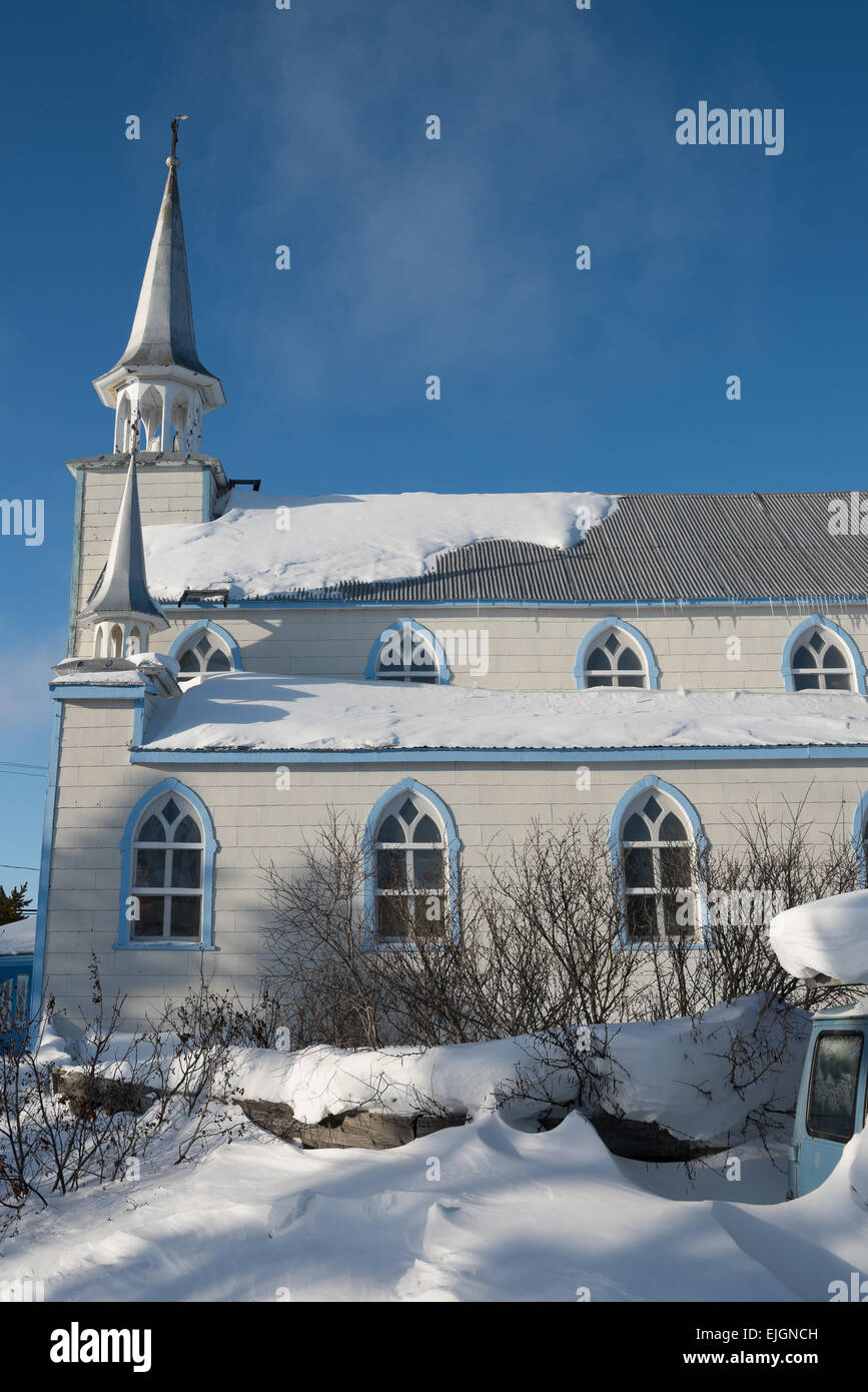 San Giuseppe Chiesa Cree comunità di Chisasibi James Bay Northern Quebec Foto Stock