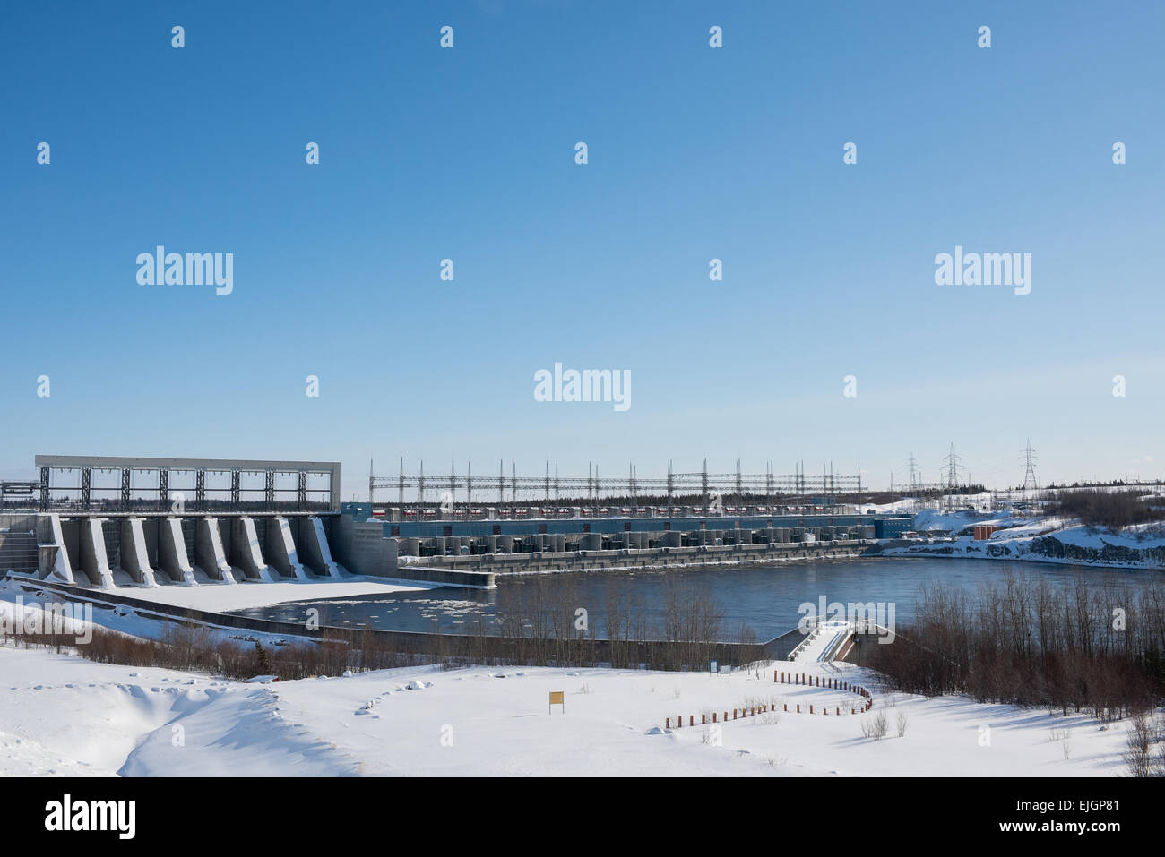 La Grande-1 è una centrale idroelettrica sul La Grande Fiume che è parte di Hydro Québec James Bay Project Foto Stock