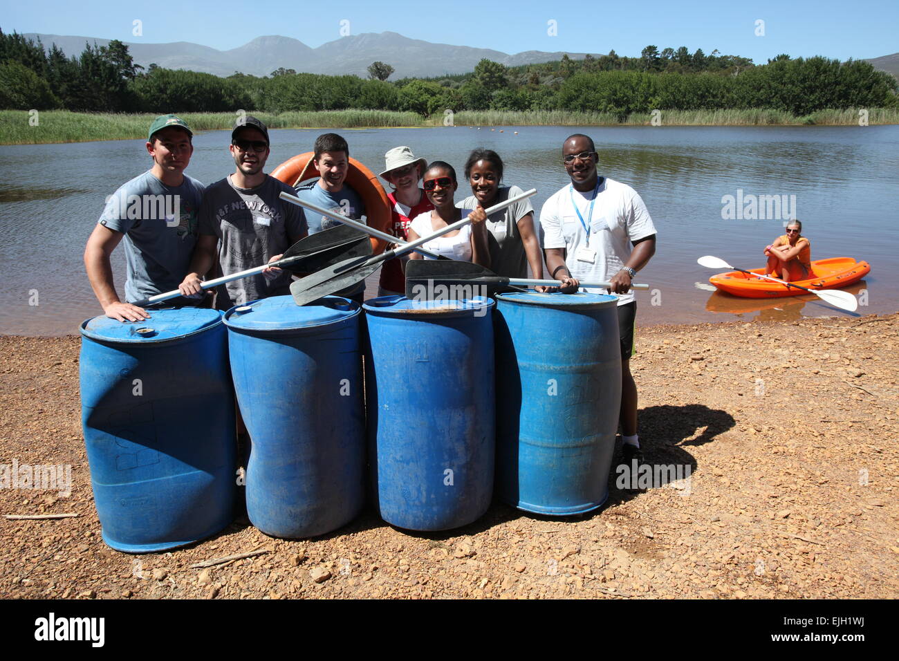 UCT GSB Teambuilding evento al Back 2 Basics avventura campeggio, Sud Africa Foto Stock