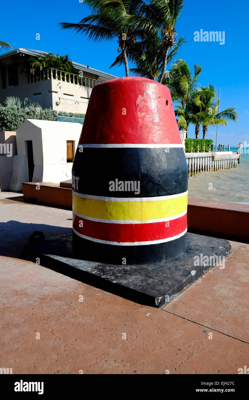 Il punto più meridionale del monumento di Key West Florida FL destinazione per Western Caraibi Crusie da Tampa Foto Stock