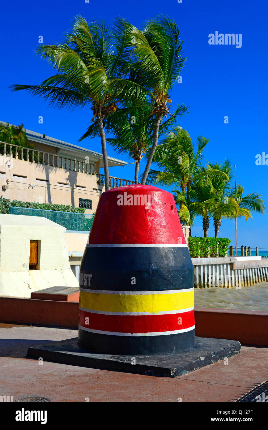 Il punto più meridionale del monumento di Key West Florida FL destinazione per Western Caraibi Crusie da Tampa Foto Stock