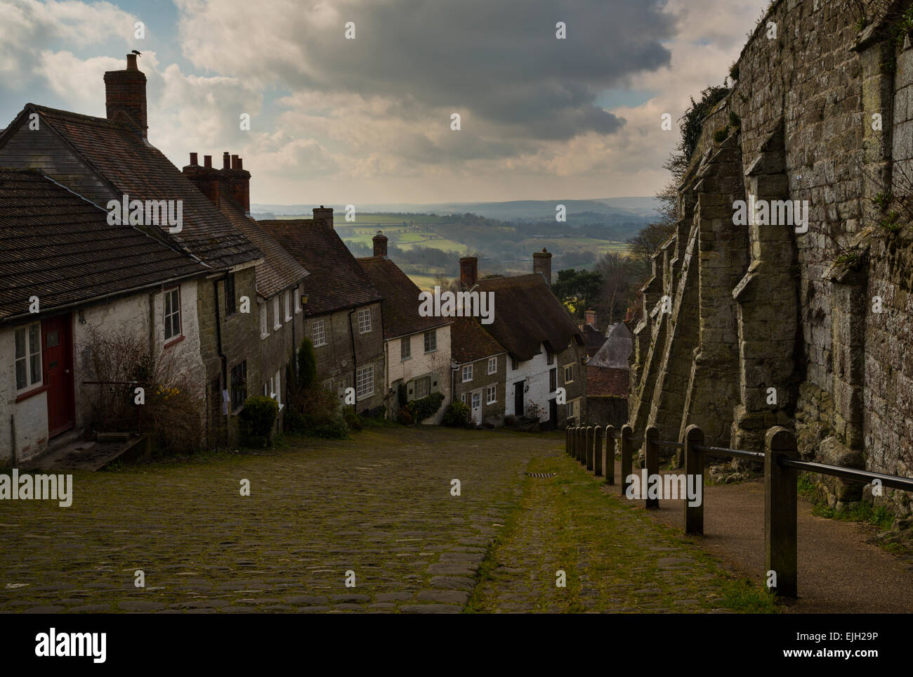 La famosa Collina d'oro in shaftesbury dorset Foto Stock