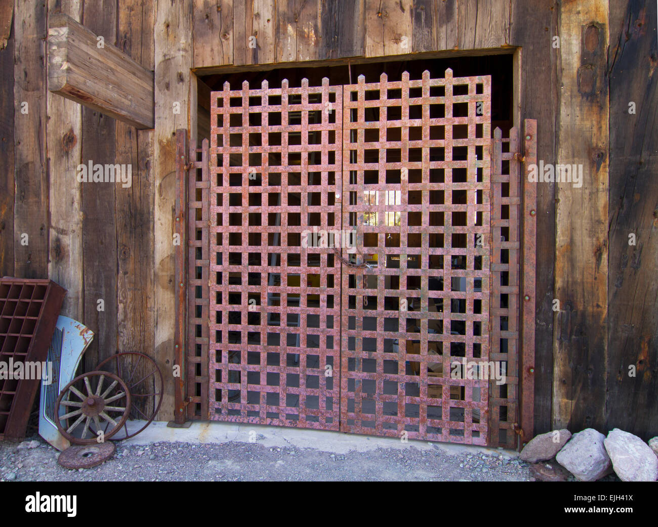 Ferro porte di sicurezza Foto Stock