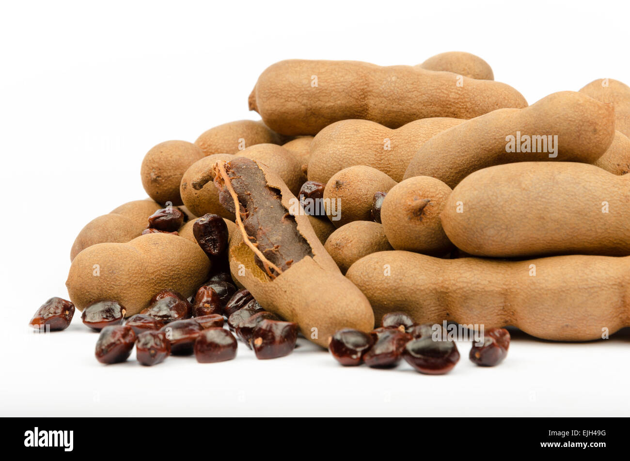 (Tamarindo Tamarindus indica), il famoso cibo del sud-est asiatico, Nord Africa, India Foto Stock