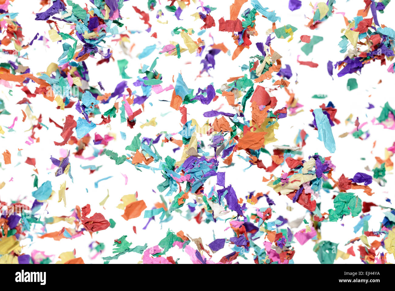 Carta colorata coriandoli doccia celebrazione sfondo decorazione Foto Stock