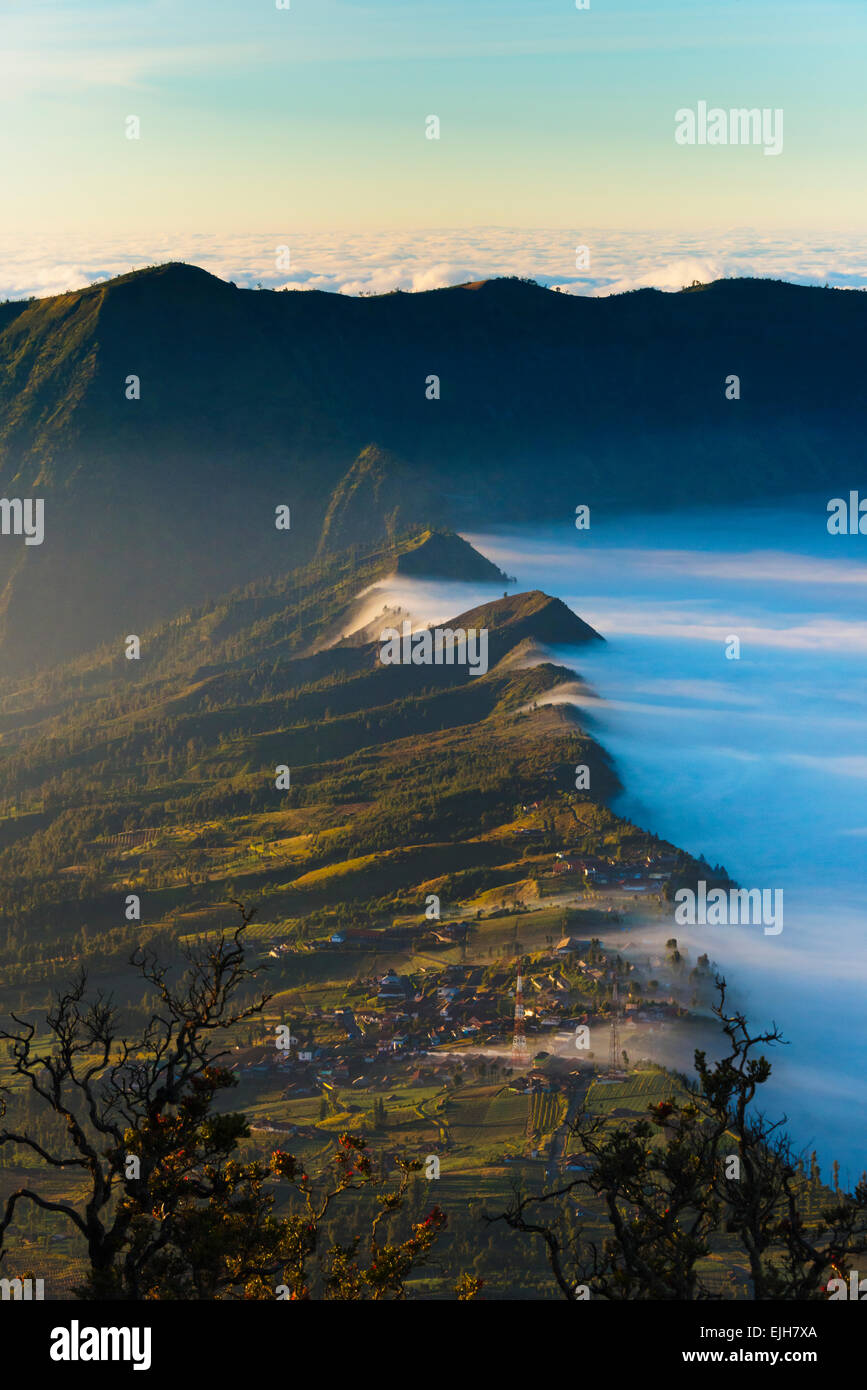 Bordo della Caldera di Tengger, Bromo Tengger Semeru National Park, East Java, Indonesia Foto Stock