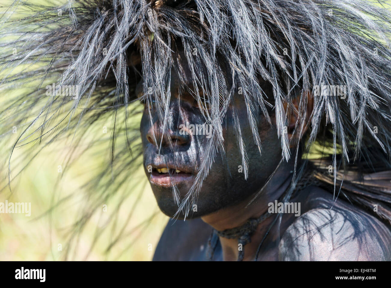 Dani uomo presso Il Baliem Valley Festival, Wamena, Papua, Indonesia Foto Stock