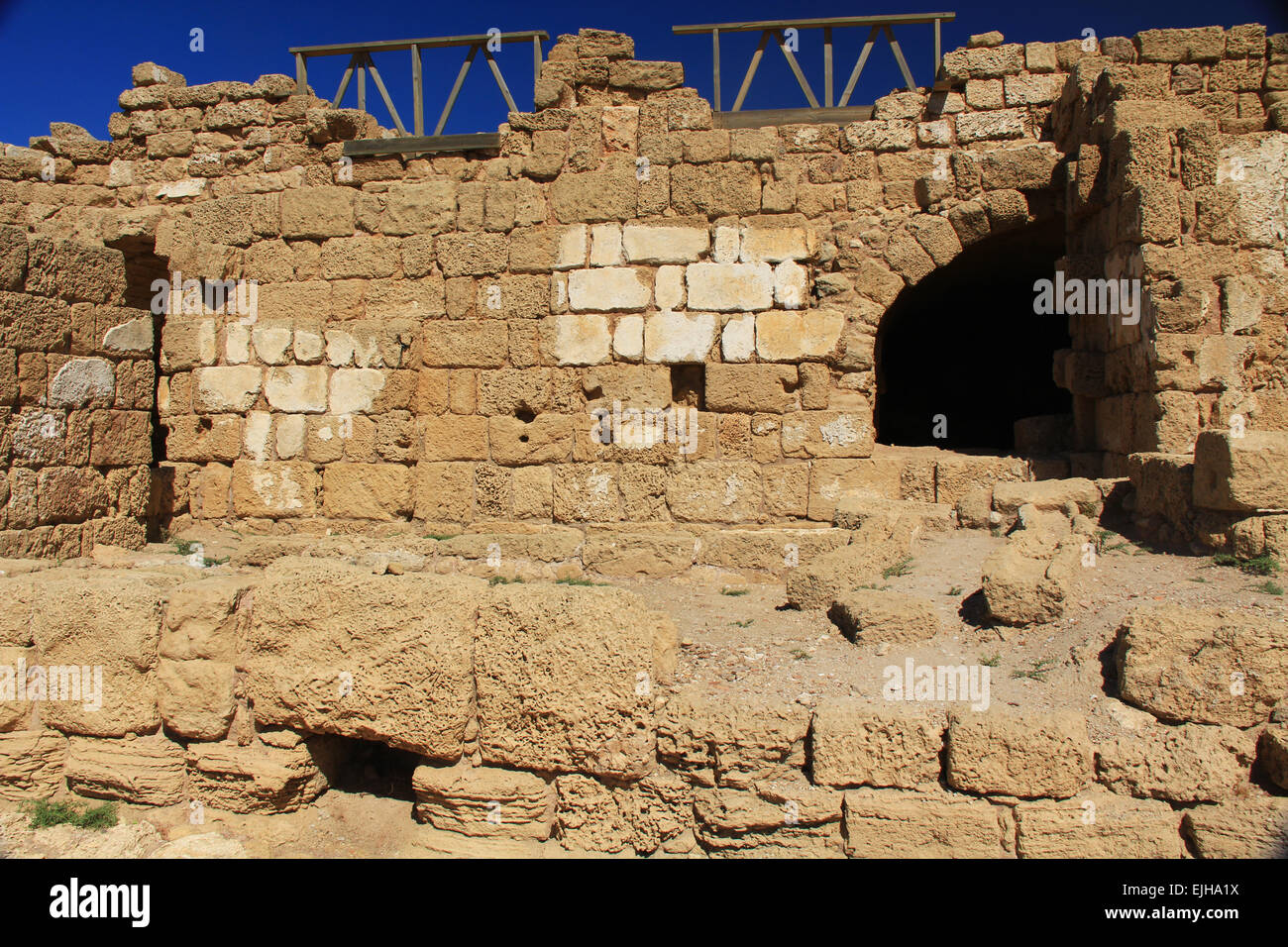 Camere di stoccaggio a Cesarea Maritima National Park, CESAREA, Israele. Foto Stock