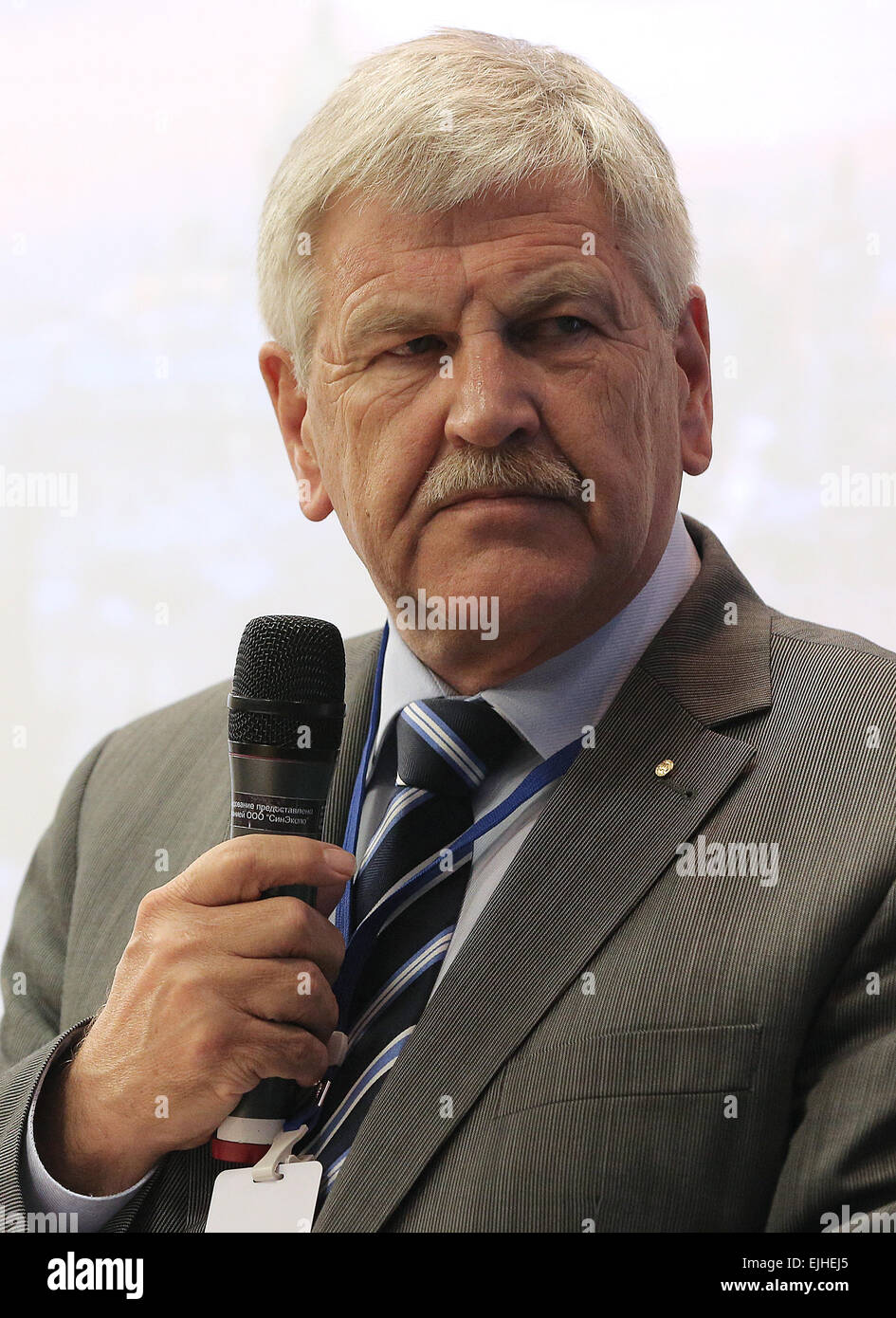 San Pietroburgo, Russia. 22 Mar, 2015. Udo Voigt, membro del Parlamento europeo, assiste il 2015 International russo Forum conservatore a San Pietroburgo. © Ruslan Shamukov/TASS/Alamy Live News Foto Stock