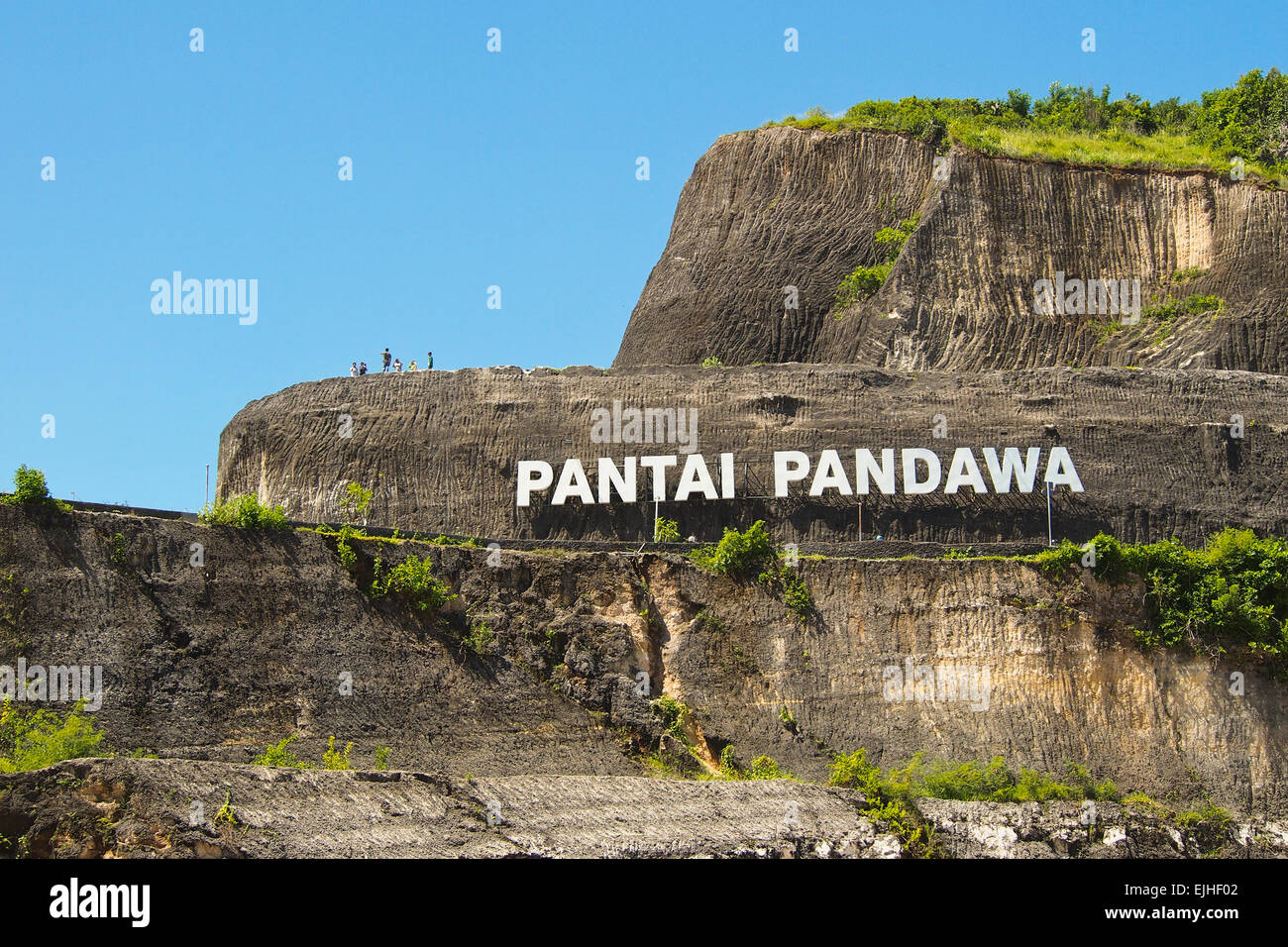 Un segno o indizio dalla spiaggia di Pandawa, Bali, Indonesia Foto Stock