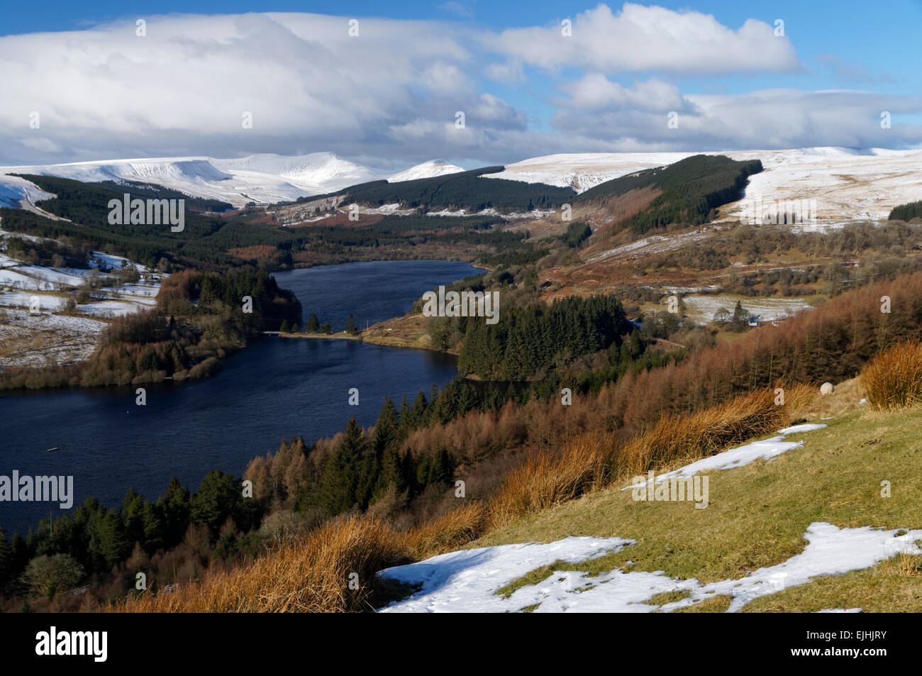 Taf Fechan serbatoi, il Parco Nazionale di Brecon Beacons, Powys, Wales, Regno Unito. Foto Stock