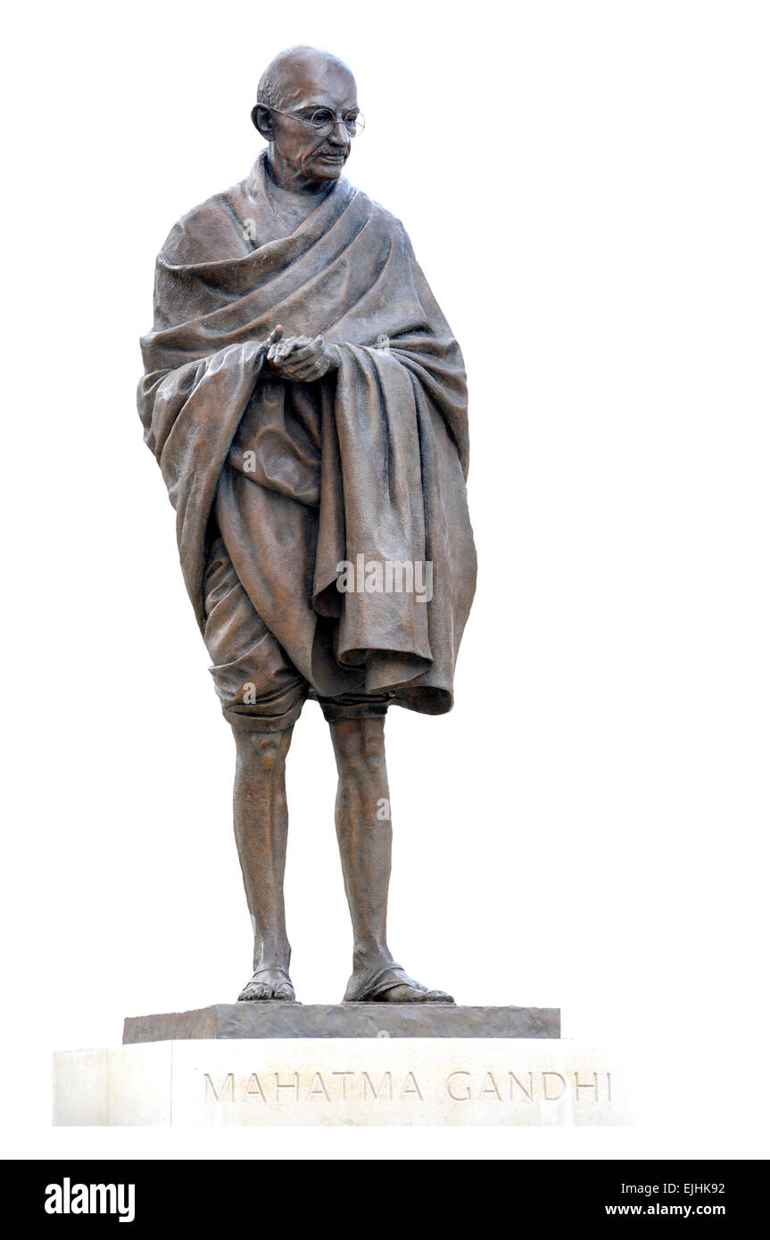 Londra, Inghilterra, Regno Unito. Statua del Mahatma Gandhi, Piazza del Parlamento. (2015: Philip Jackson) Foto Stock