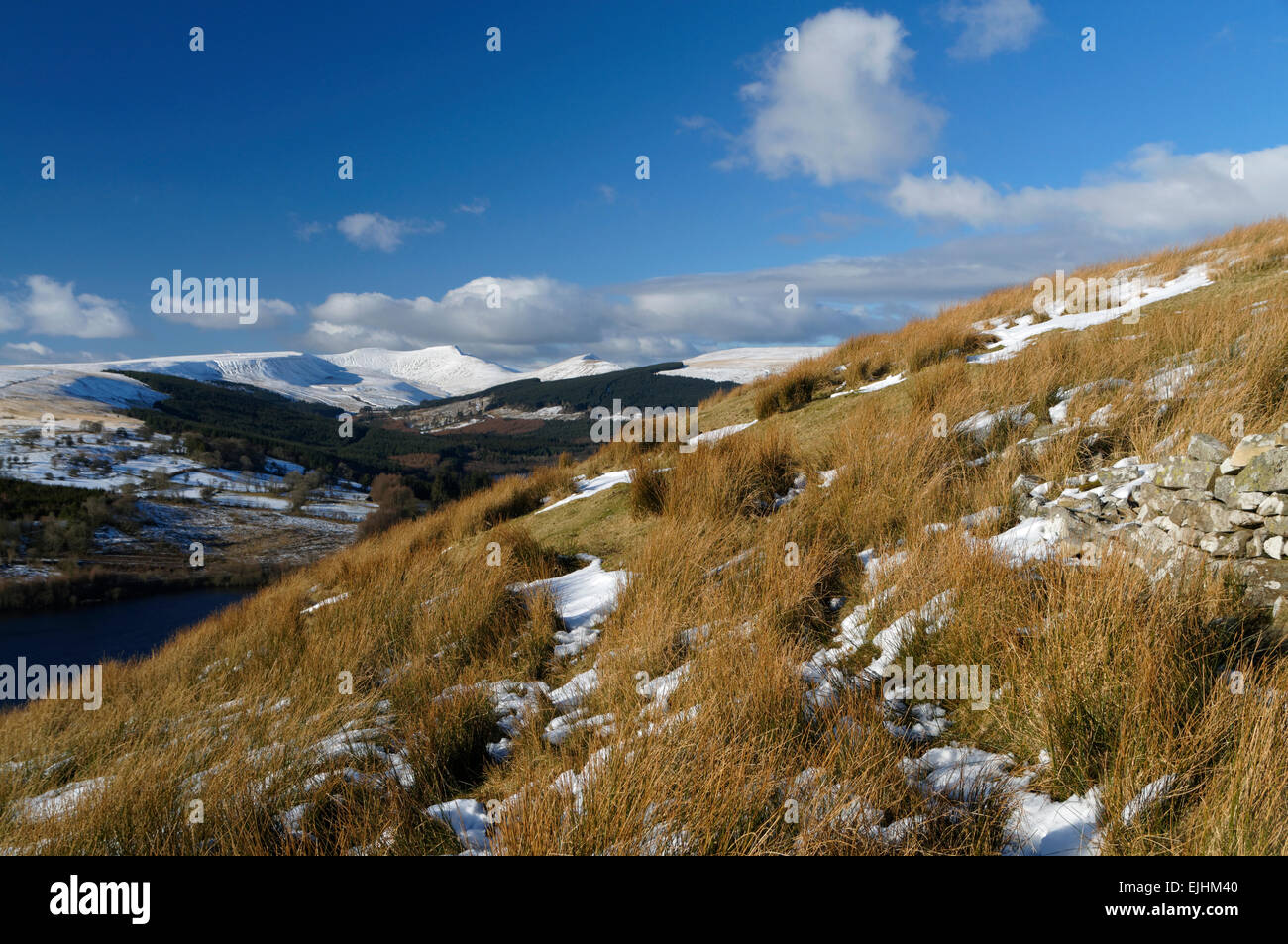 Taf Fechan serbatoi, il Parco Nazionale di Brecon Beacons, Powys, Wales, Regno Unito. Foto Stock