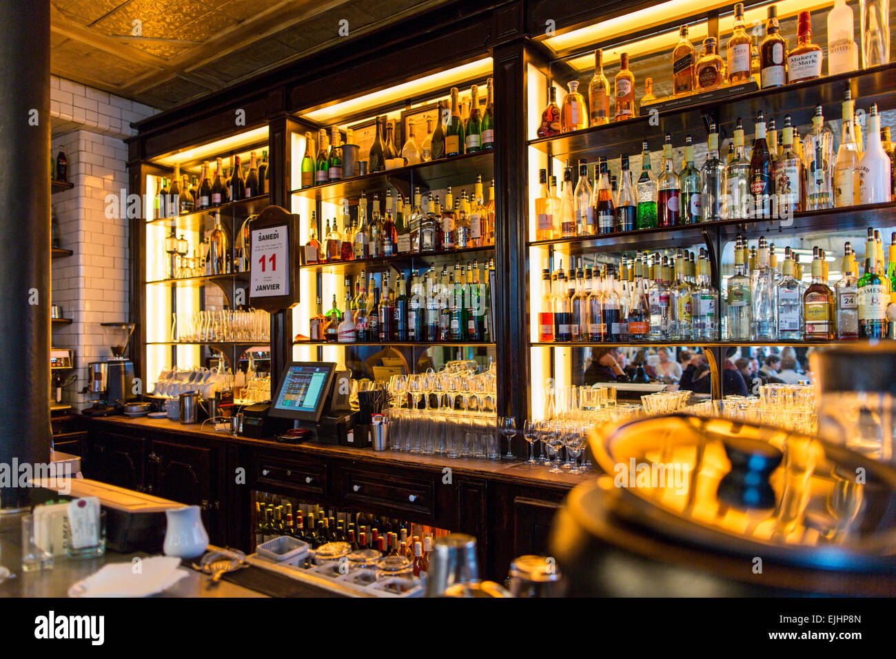 Cafe Saint-Regis, Ile Saint-Louis, Parigi, Francia, bar ...