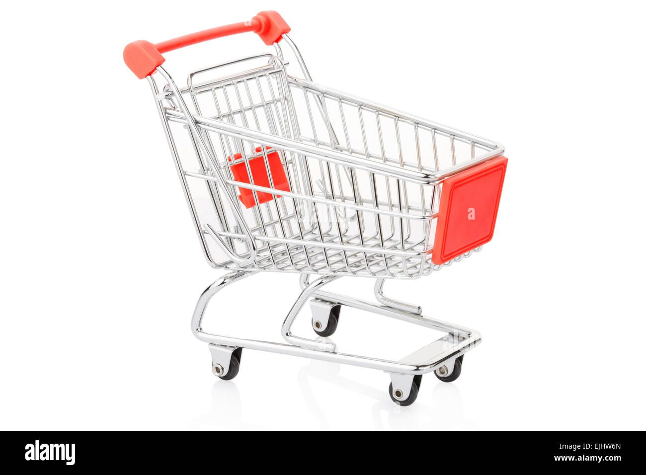 Red Carrello spesa su bianco Foto Stock