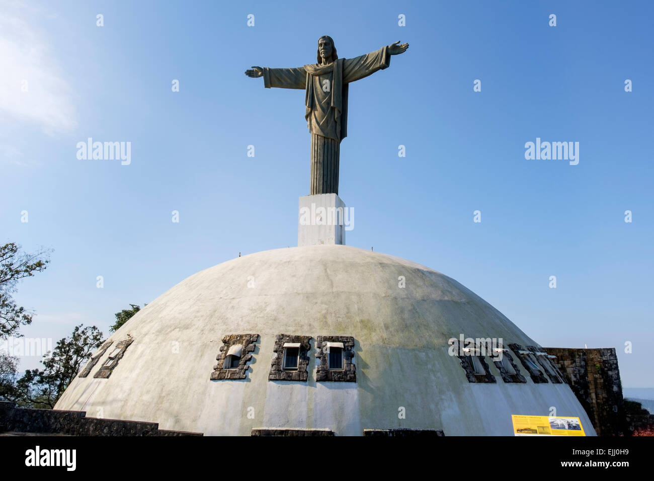 Replica del Cristo Redentore statua su Pico Isabel de Torres mountain. Puerto Plata, Repubblica Dominicana, dei Caraibi Foto Stock