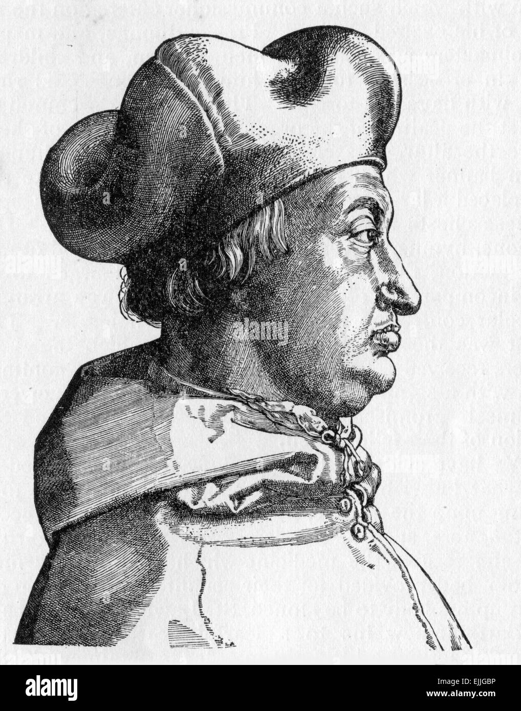 Il Cardinale Alberto di Brandenburgo (tedesco: Albrecht von Brandenburg) (1490 - 1545), l'elettore e arcivescovo di Magonza Foto Stock