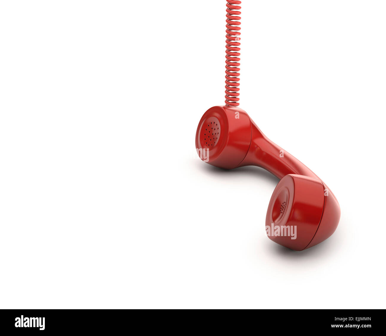 Ricevitore telefonico rosso, illustrazione del computer. Foto Stock
