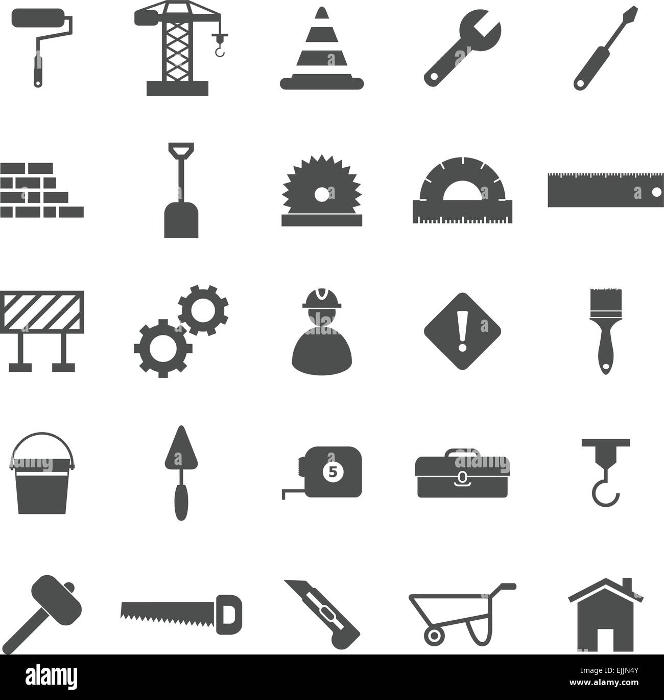 Icone di costruzione su sfondo bianco, vettore di stock Illustrazione Vettoriale