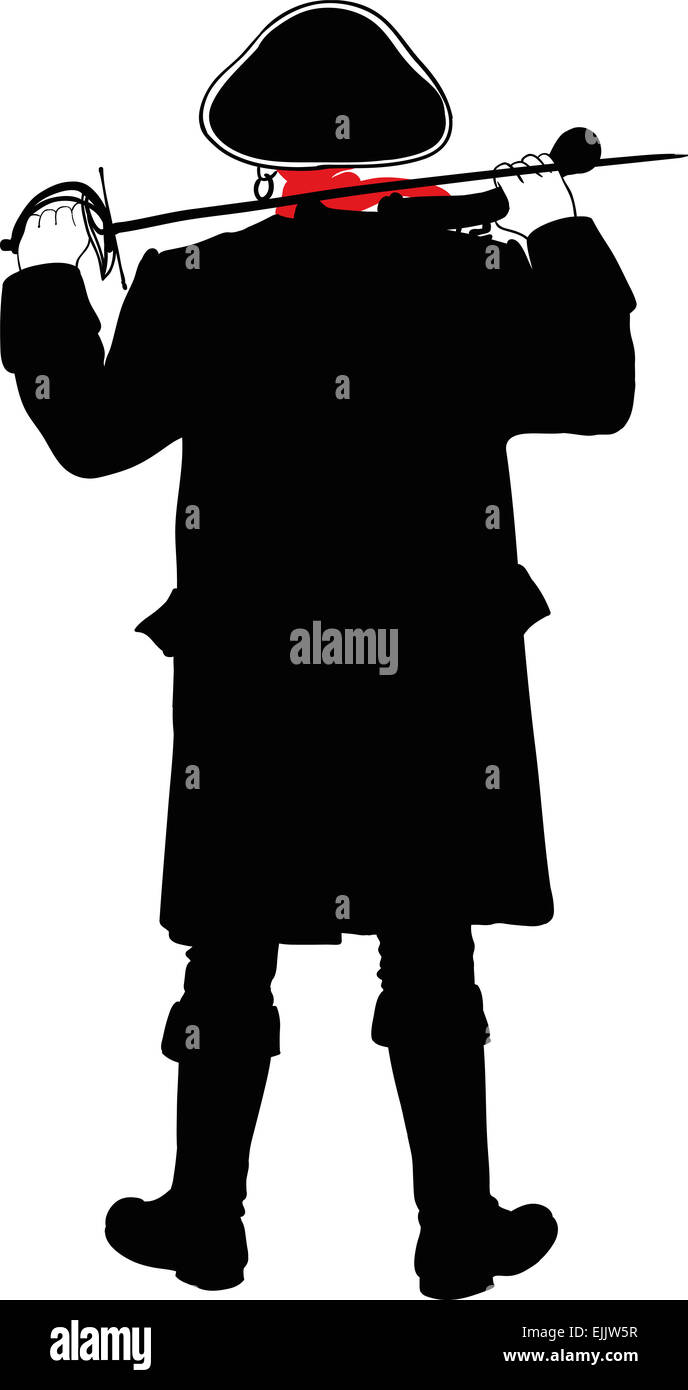 Arrabbiato silhouette pirata Foto Stock